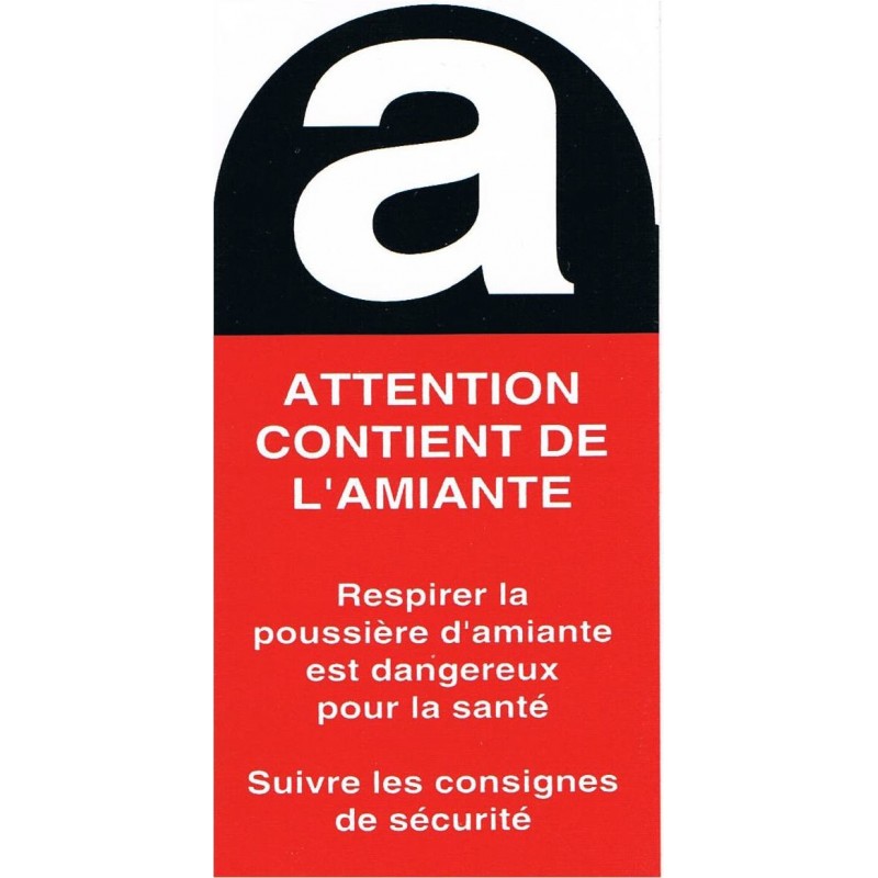étiquette amiante sur sac de déchet d'amiante Conditionnement déchets amiante